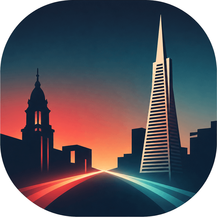 Imagination Mile logo with Transamerica Pyramid and SFAI